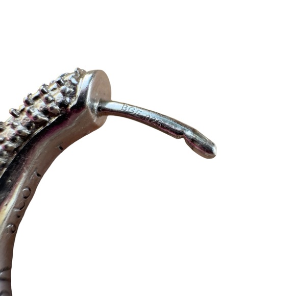 Bradford Exchange Sterling Silver Hoop Diamond Earrings Engraved I Love You 925 - Picture 5 of 5